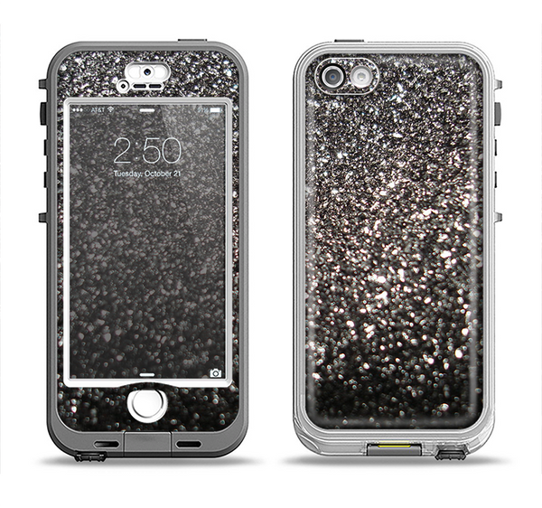 The Black Unfocused Sparkle Apple iPhone 5-5s LifeProof Nuud Case Skin Set