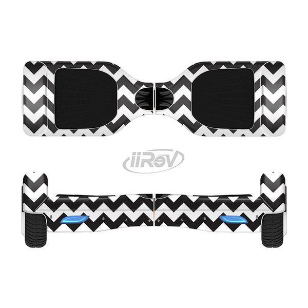 The Black & White Chevron Pattern Full-Body Skin Set for the Smart Drifting SuperCharged iiRov HoverBoard