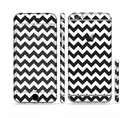 The Black & White Chevron Pattern Sectioned Skin Series for the Apple iPhone 6/6s