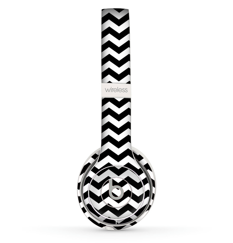 The Black & White Chevron Pattern V2 Skin Set for the Beats by Dre Solo 2 Wireless Headphones