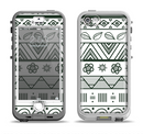 The Black & White Floral Aztec Pattern Apple iPhone 5-5s LifeProof Nuud Case Skin Set