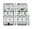 The Black & White Floral Aztec Pattern Sectioned Skin Series for the Apple iPhone 6/6s