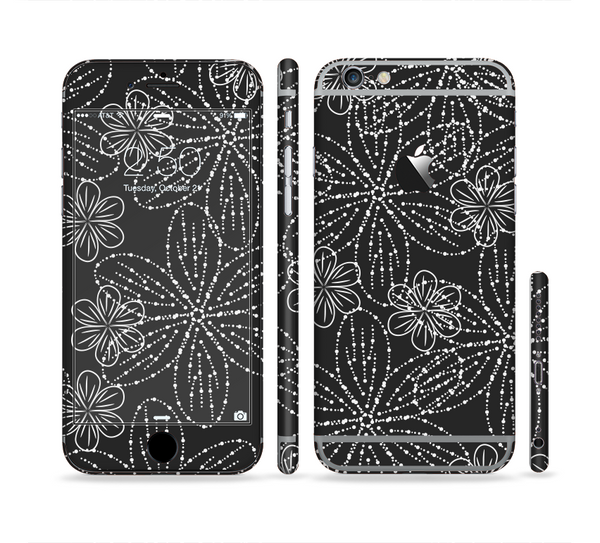 The Black & White Floral Lace Sectioned Skin Series for the Apple iPhone 6/6s