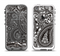 The Black & White Paisley Pattern V1 Apple iPhone 5-5s LifeProof Fre Case Skin Set