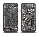 The Black & White Paisley Pattern V1 Apple iPhone 6/6s LifeProof Fre Case Skin Set