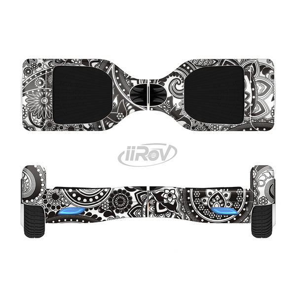The Black & White Pasiley Pattern Full-Body Skin Set for the Smart Drifting SuperCharged iiRov HoverBoard