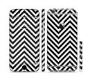 The Black & White Sharp Chevron Pattern Sectioned Skin Series for the Apple iPhone 6/6s