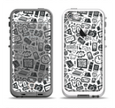 The Black & White Technology Icon Apple iPhone 5-5s LifeProof Fre Case Skin Set