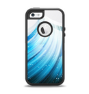 The Black and Blue Highlighted HD Wave Apple iPhone 5-5s Otterbox Defender Case Skin Set