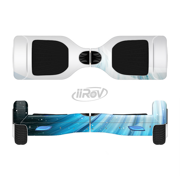The Black and Blue Highlighted HD Wave Full-Body Skin Set for the Smart Drifting SuperCharged iiRov HoverBoard