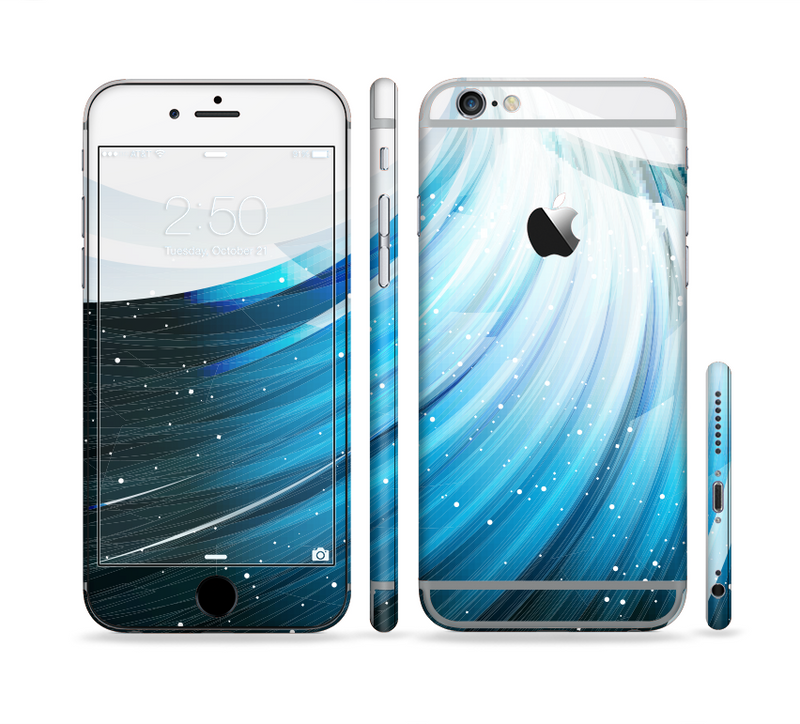 The Black and Blue Highlighted HD Wave Sectioned Skin Series for the Apple iPhone 6/6s Plus