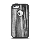 The Black and Grey Frizzy Texture Apple iPhone 5-5s Otterbox Defender Case Skin Set