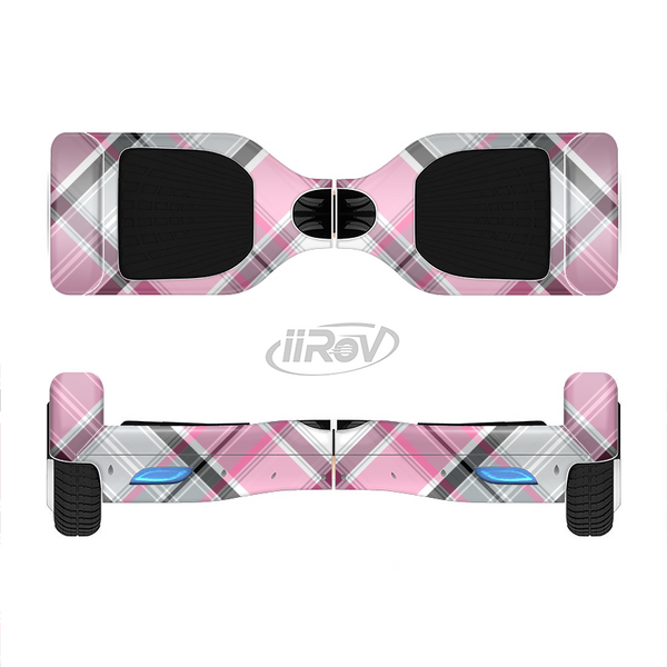 The Black and Pink Layered Plaid V5 Full-Body Skin Set for the Smart Drifting SuperCharged iiRov HoverBoard