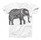 The Black and White Aztec Ethnic Elephant ink-Fuzed Unisex All Over Full-Printed Fitted Tee Shirt