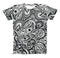 The Black and White Aztec Paisley ink-Fuzed Unisex All Over Full-Printed Fitted Tee Shirt