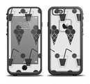 The Black and White Icecream and Drink Pattern Apple iPhone 6/6s LifeProof Fre Case Skin Set