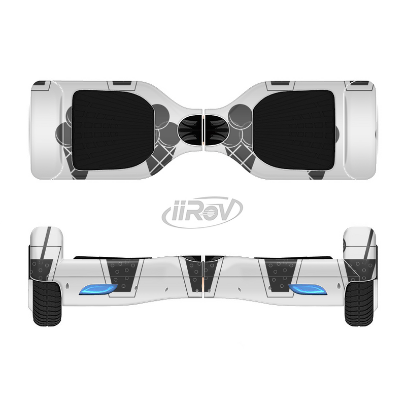 The Black and White Icecream and Drink Pattern Full-Body Skin Set for the Smart Drifting SuperCharged iiRov HoverBoard