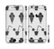 The Black and White Icecream and Drink Pattern Sectioned Skin Series for the Apple iPhone 6/6s