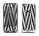 The Black and White Opposite Stripes Apple iPhone 5-5s LifeProof Fre Case Skin Set