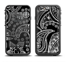The Black and White Paisley Pattern v14 Apple iPhone 6/6s LifeProof Fre Case Skin Set