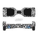 The Black and White Snow Leopard Pattern Full-Body Skin Set for the Smart Drifting SuperCharged iiRov HoverBoard