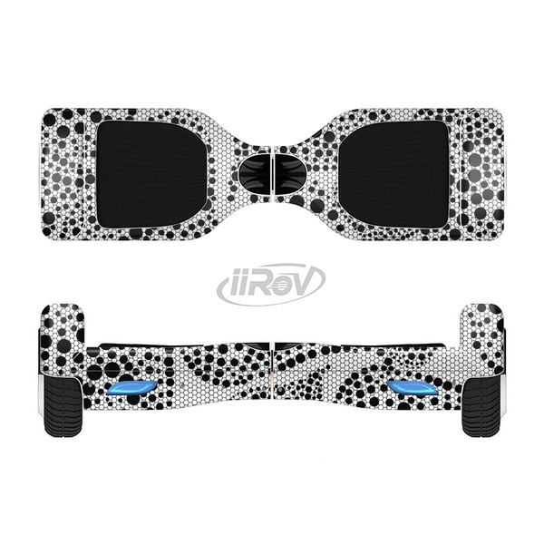 The Black and White Spotted Hearts Full-Body Skin Set for the Smart Drifting SuperCharged iiRov HoverBoard