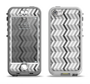 The Black and White Thin Lined ZigZag Pattern Apple iPhone 5-5s LifeProof Nuud Case Skin Set