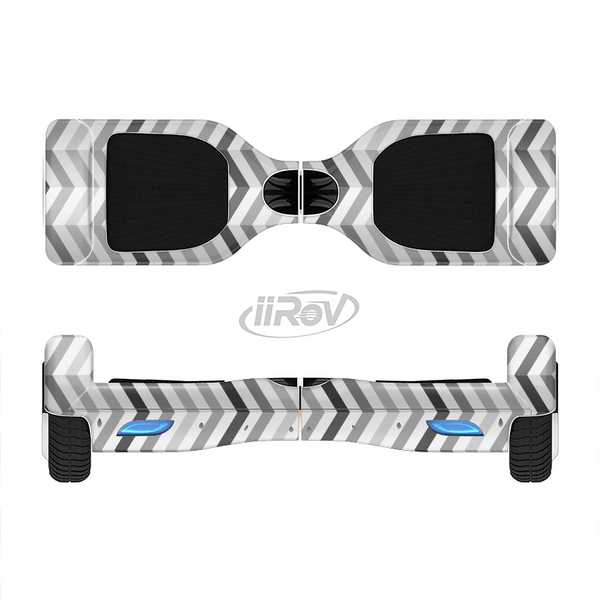 The Black and White Thin Lined ZigZag Pattern Full-Body Skin Set for the Smart Drifting SuperCharged iiRov HoverBoard