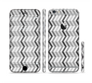 The Black and White Thin Lined ZigZag Pattern Sectioned Skin Series for the Apple iPhone 6/6s Plus