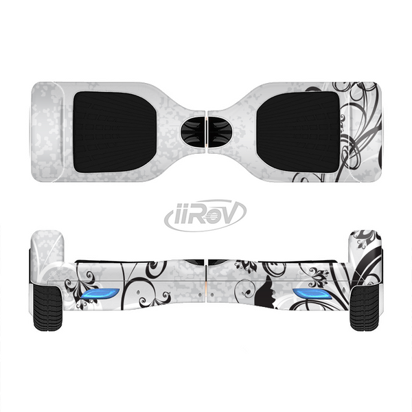 The Black and White Vector Butterfly Floral Full-Body Skin Set for the Smart Drifting SuperCharged iiRov HoverBoard