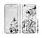 The Black and White Vector Butterfly Floral Sectioned Skin Series for the Apple iPhone 6/6s