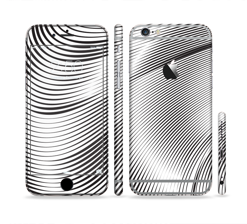 The Black and White Wavy Surface Sectioned Skin Series for the Apple iPhone 6/6s Plus