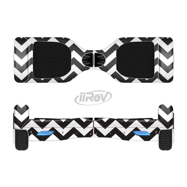 The Black and White Zigzag Chevron Pattern Full-Body Skin Set for the Smart Drifting SuperCharged iiRov HoverBoard