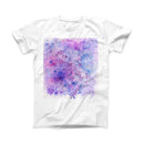 The Blotted Pink and Purple Texture ink-Fuzed Front Spot Graphic Unisex Soft-Fitted Tee Shirt