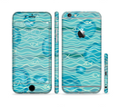 The Blue Abstarct Cells with Fish Water Illustration Sectioned Skin Series for the Apple iPhone 6/6s Plus