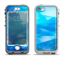 The Blue Abstract Crystal Pattern Apple iPhone 5-5s LifeProof Nuud Case Skin Set