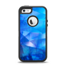 The Blue Abstract Crystal Pattern Apple iPhone 5-5s Otterbox Defender Case Skin Set