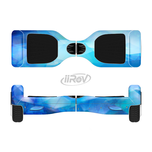 The Blue Abstract Crystal Pattern Full-Body Skin Set for the Smart Drifting SuperCharged iiRov HoverBoard