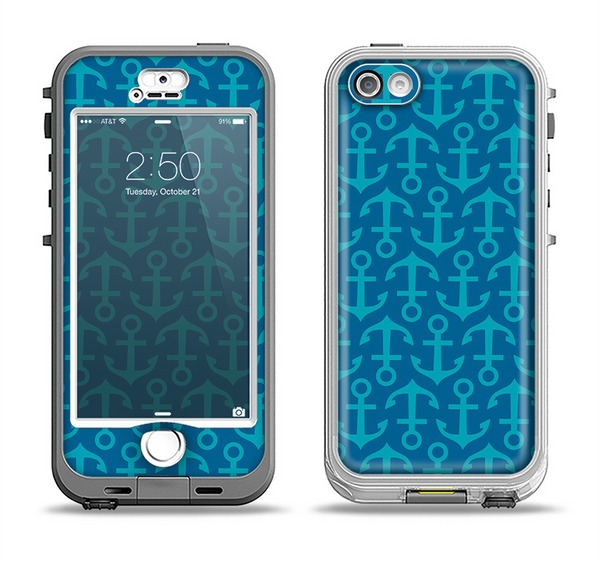 The Blue Anchor Collage V2 Apple iPhone 5-5s LifeProof Nuud Case Skin Set