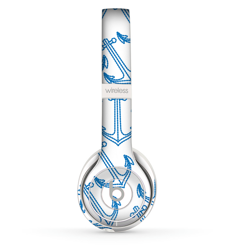 The Blue Anchor Stitched Pattern Skin Set for the Beats by Dre Solo 2 Wireless Headphones