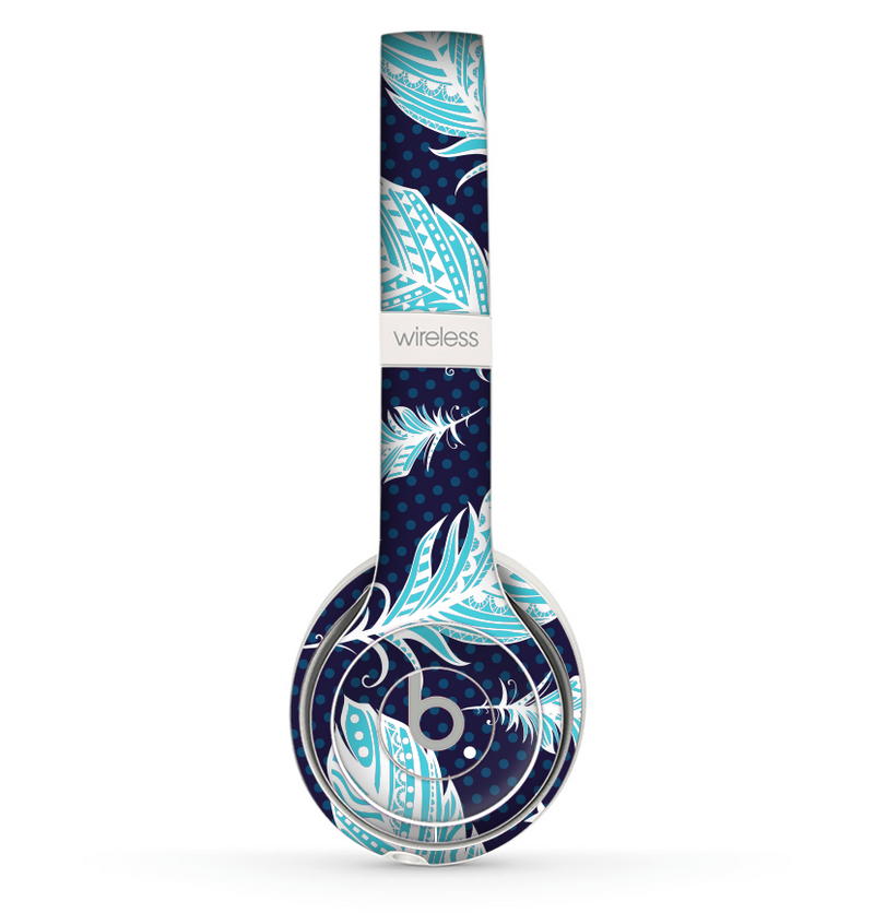 The Blue Aztec Feathers and Stars Skin Set for the Beats by Dre Solo 2 Wireless Headphones