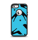 The Blue & Black High-Heel Pattern V12 Apple iPhone 5-5s Otterbox Defender Case Skin Set