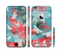 The Blue & Coral Abstract Butterfly Sprout Sectioned Skin Series for the Apple iPhone 6/6s