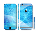 The Blue DIstressed Waves Sectioned Skin Series for the Apple iPhone 6/6s