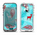 The Blue Fun Colored Deer Vector Apple iPhone 5-5s LifeProof Fre Case Skin Set