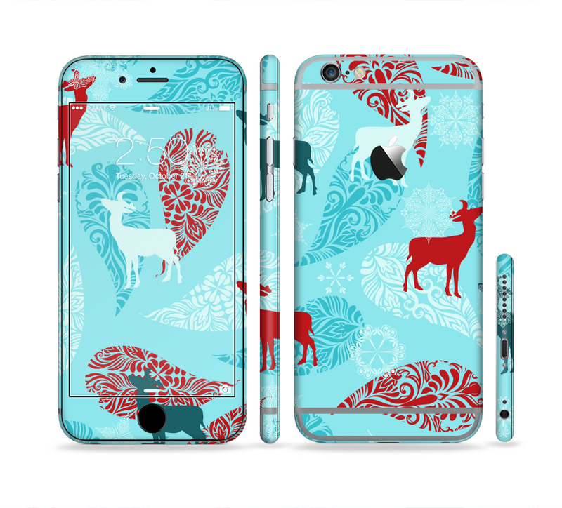 The Blue Fun Colored Deer Vector Sectioned Skin Series for the Apple iPhone 6/6s