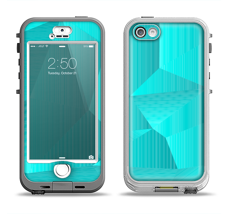 The Blue Geometric Pattern Apple iPhone 5-5s LifeProof Nuud Case Skin Set