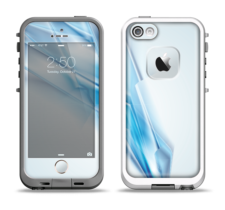 The Blue HD Glass Shard Apple iPhone 5-5s LifeProof Fre Case Skin Set