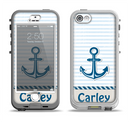 The Blue Highlighted Anchor with Rope Name Script Apple iPhone 5-5s LifeProof Nuud Case Skin Set