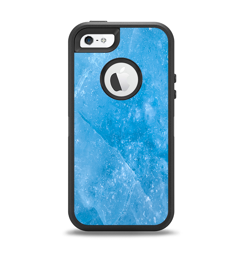 The Blue Ice Surface Apple iPhone 5-5s Otterbox Defender Case Skin Set